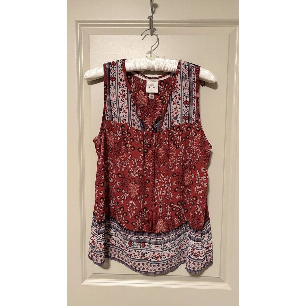 Knox Rose Top Blouse Womens Size Large Boho Floral Flowy